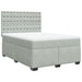 Pat box spring cu saltea, gri deschis, 140x200 cm, catifea - WALTI WALTI