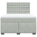 Pat box spring cu saltea, gri deschis, 140x200 cm, catifea - WALTI WALTI