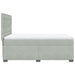 Pat box spring cu saltea, gri deschis, 140x200 cm, catifea - WALTI WALTI