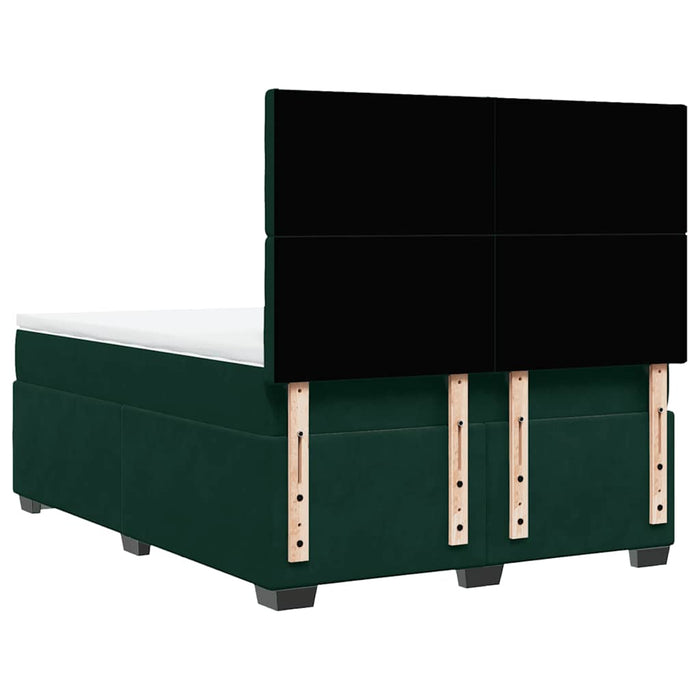 Pat box spring cu saltea, verde închis, 140x200 cm, catifea - WALTI WALTI