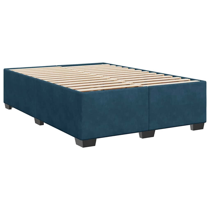 Pat box spring cu saltea, albastru, 140x200 cm, catifea - WALTI WALTI