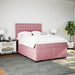 Pat box spring cu saltea, roz, 140x200 cm, catifea - WALTI WALTI