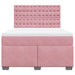 Pat box spring cu saltea, roz, 140x200 cm, catifea - WALTI WALTI