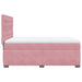Pat box spring cu saltea, roz, 140x200 cm, catifea - WALTI WALTI