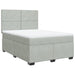 Pat box spring cu saltea, gri deschis, 160x200 cm, catifea - WALTI WALTI
