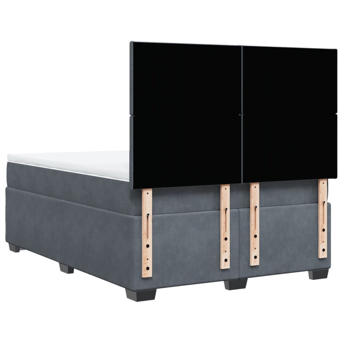 Pat box spring cu saltea, gri închis, 160x200 cm, catifea - WALTI WALTI
