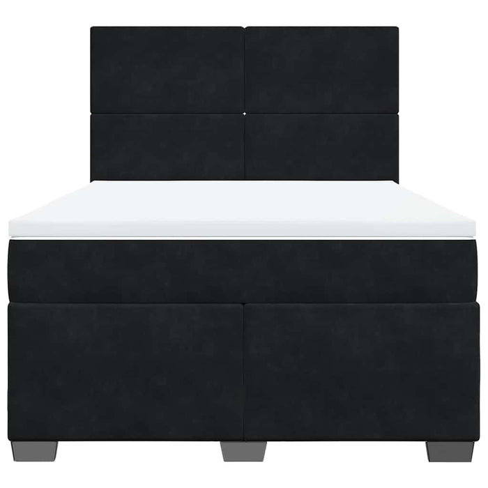 Pat box spring cu saltea, negru, 160x200 cm, catifea - WALTI WALTI