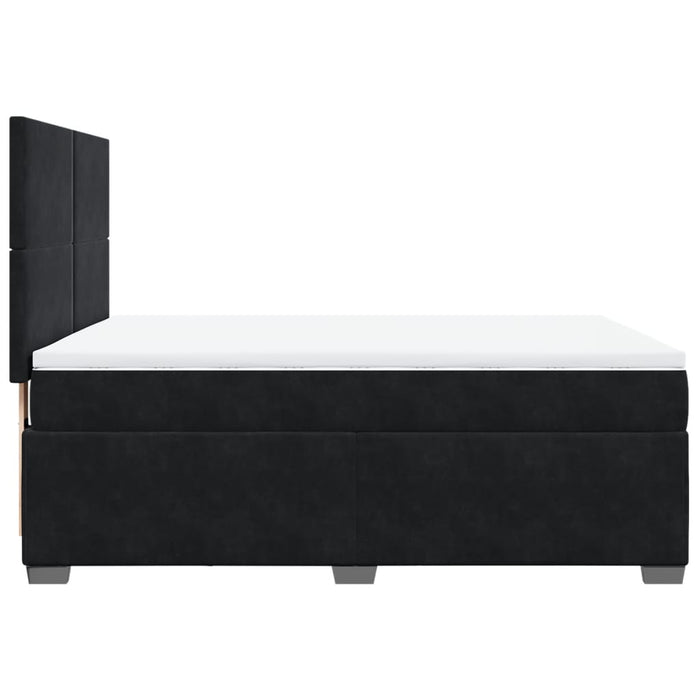 Pat box spring cu saltea, negru, 160x200 cm, catifea - WALTI WALTI