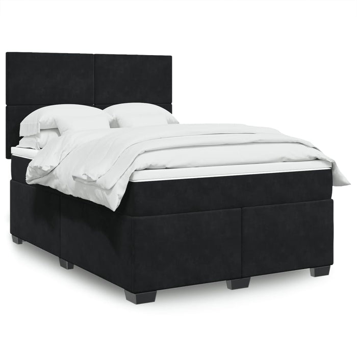 Pat box spring cu saltea, negru, 160x200 cm, catifea - WALTI WALTI