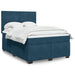 Pat box spring cu saltea, albastru, 160x200 cm, catifea - WALTI WALTI