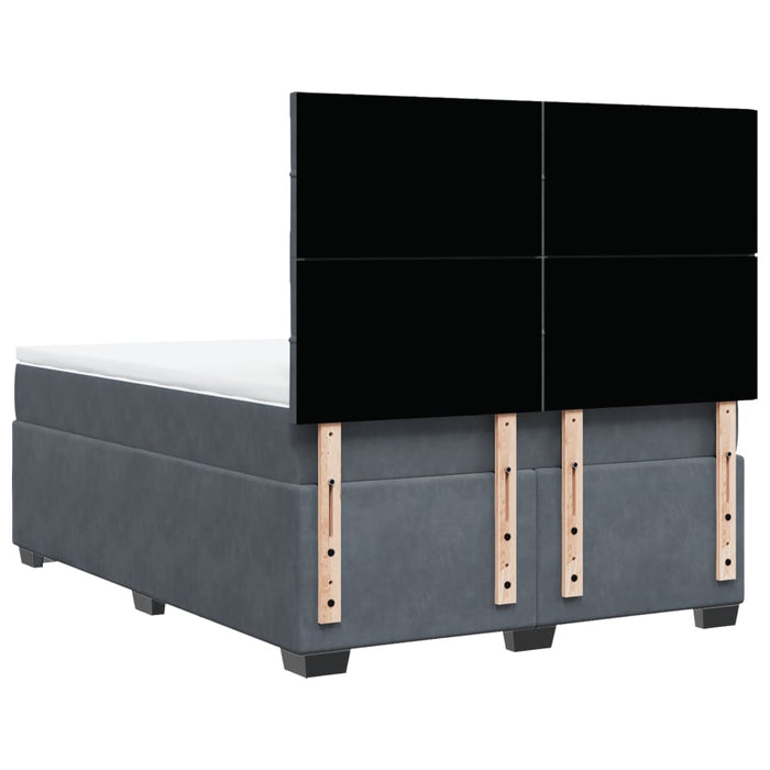 Pat box spring cu saltea, gri închis, 160x200 cm, catifea - WALTI WALTI