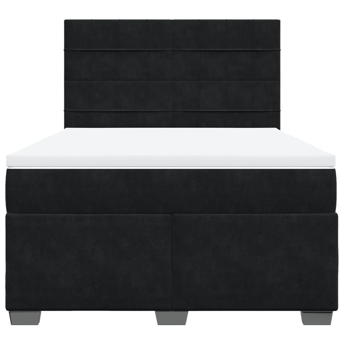 Pat box spring cu saltea, negru, 160x200 cm, catifea - WALTI WALTI