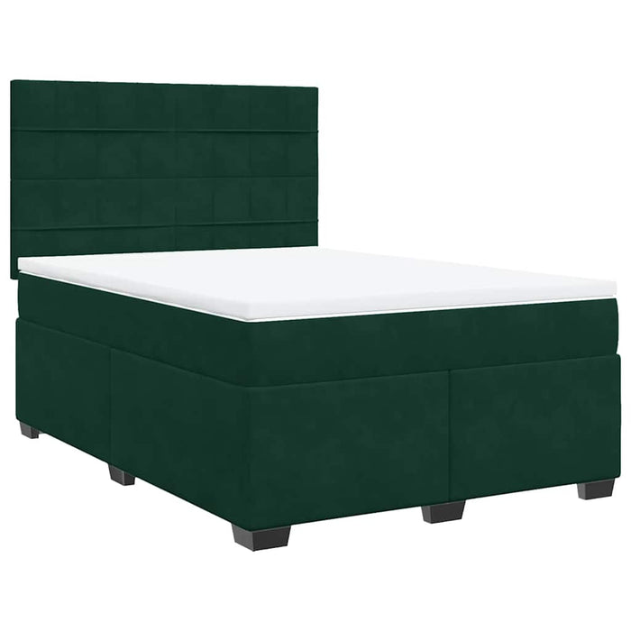 Pat box spring cu saltea, verde închis, 160x200 cm, catifea - WALTI WALTI