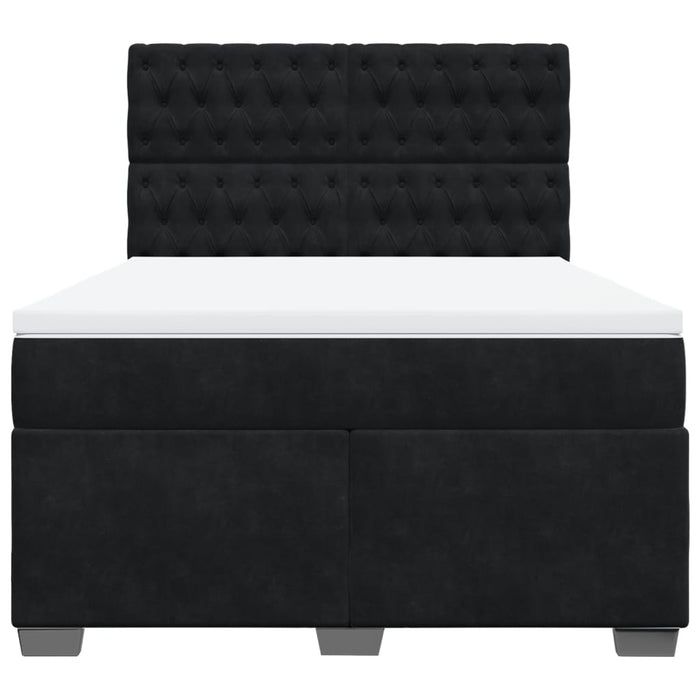 Pat box spring cu saltea, negru, 160x200 cm, catifea - WALTI WALTI