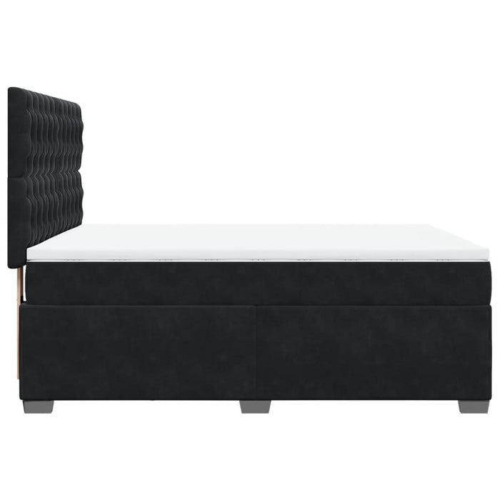 Pat box spring cu saltea, negru, 160x200 cm, catifea - WALTI WALTI