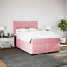 Pat box spring cu saltea, roz, 160x200 cm, catifea - WALTI WALTI