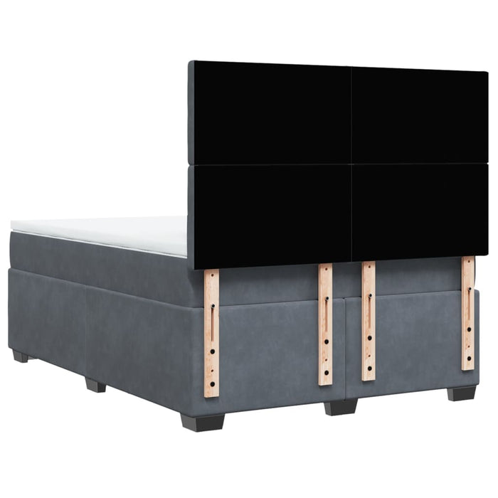 Pat box spring cu saltea, gri închis, 160x200 cm, catifea - WALTI WALTI