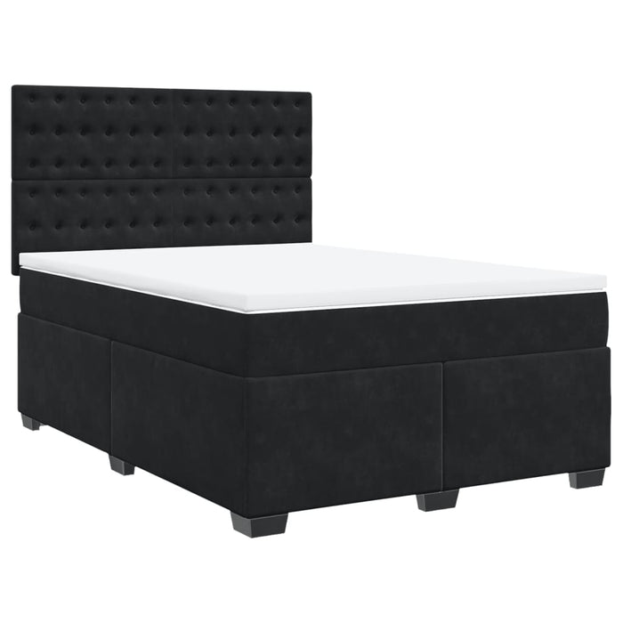 Pat box spring cu saltea, negru, 160x200 cm, catifea - WALTI WALTI