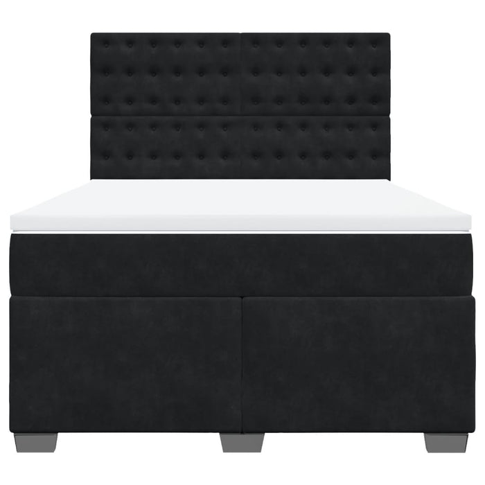 Pat box spring cu saltea, negru, 160x200 cm, catifea - WALTI WALTI