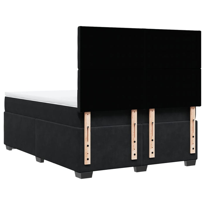 Pat box spring cu saltea, negru, 160x200 cm, catifea - WALTI WALTI