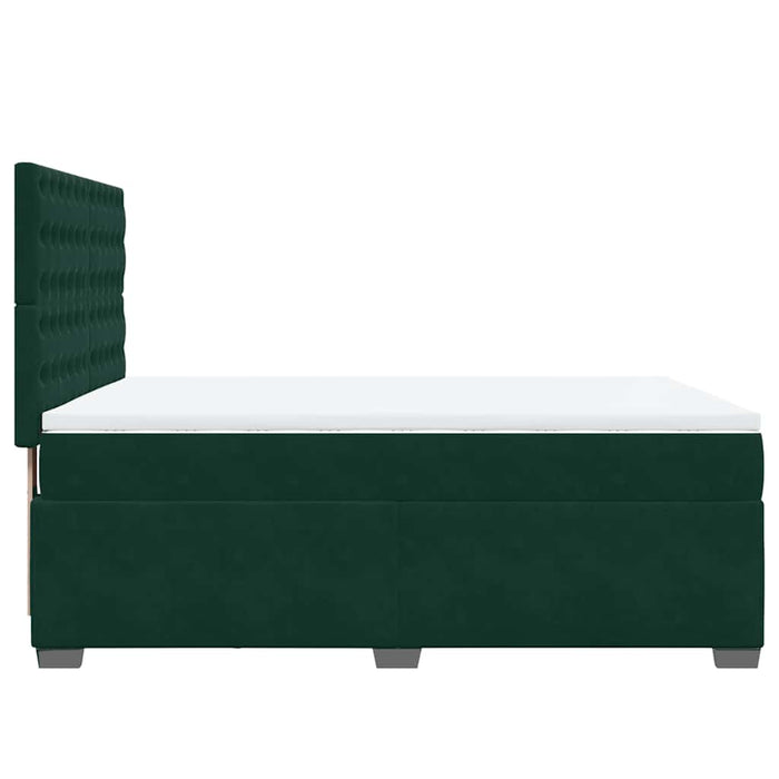 Pat box spring cu saltea, verde închis, 160x200 cm, catifea - WALTI WALTI
