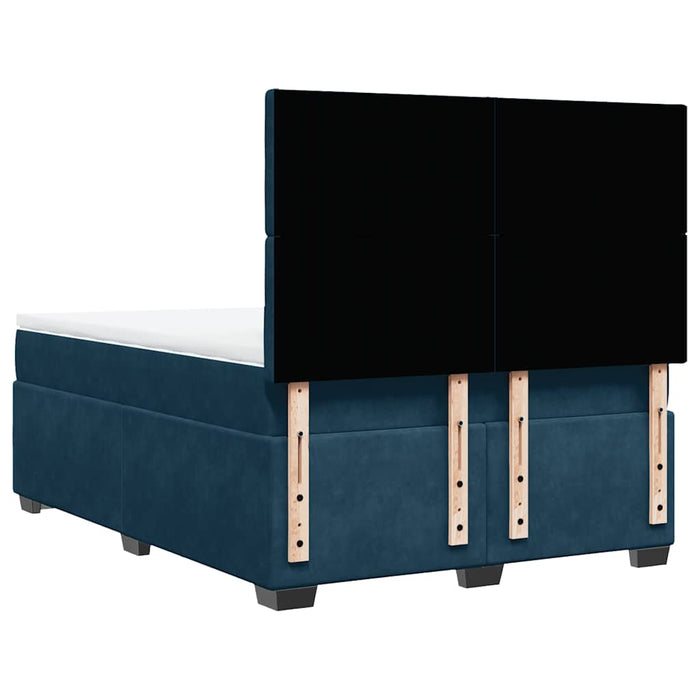 Pat box spring cu saltea, albastru, 160x200 cm, catifea - WALTI WALTI