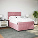 Pat box spring cu saltea, roz, 160x200 cm, catifea - WALTI WALTI