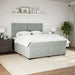 Pat box spring cu saltea, gri deschis, 180x200 cm, catifea - WALTI WALTI