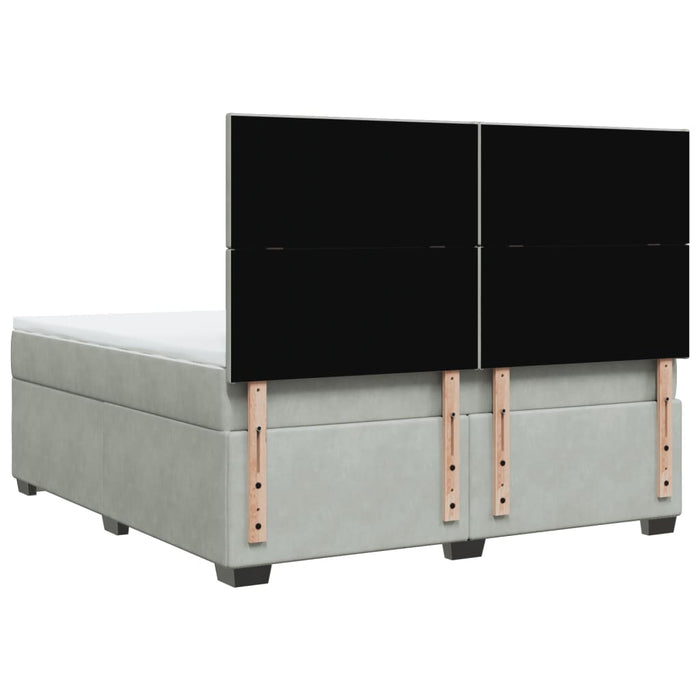 Pat box spring cu saltea, gri deschis, 180x200 cm, catifea - WALTI WALTI