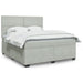 Pat box spring cu saltea, gri deschis, 180x200 cm, catifea - WALTI WALTI