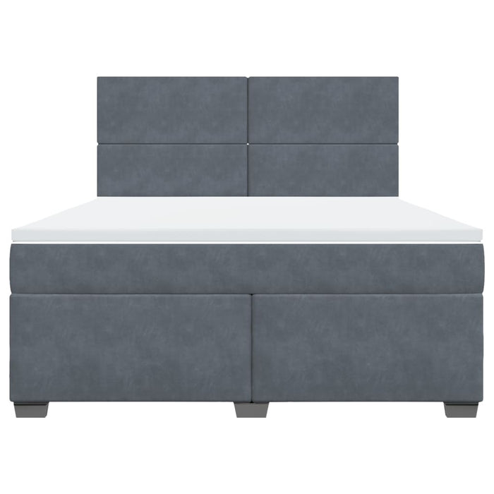 Pat box spring cu saltea, gri închis, 180x200 cm, catifea - WALTI WALTI