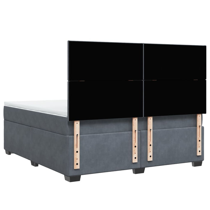 Pat box spring cu saltea, gri închis, 180x200 cm, catifea - WALTI WALTI