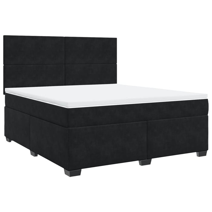 Pat box spring cu saltea, negru, 180x200 cm, catifea - WALTI WALTI
