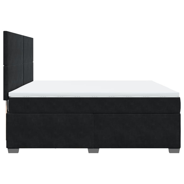 Pat box spring cu saltea, negru, 180x200 cm, catifea - WALTI WALTI