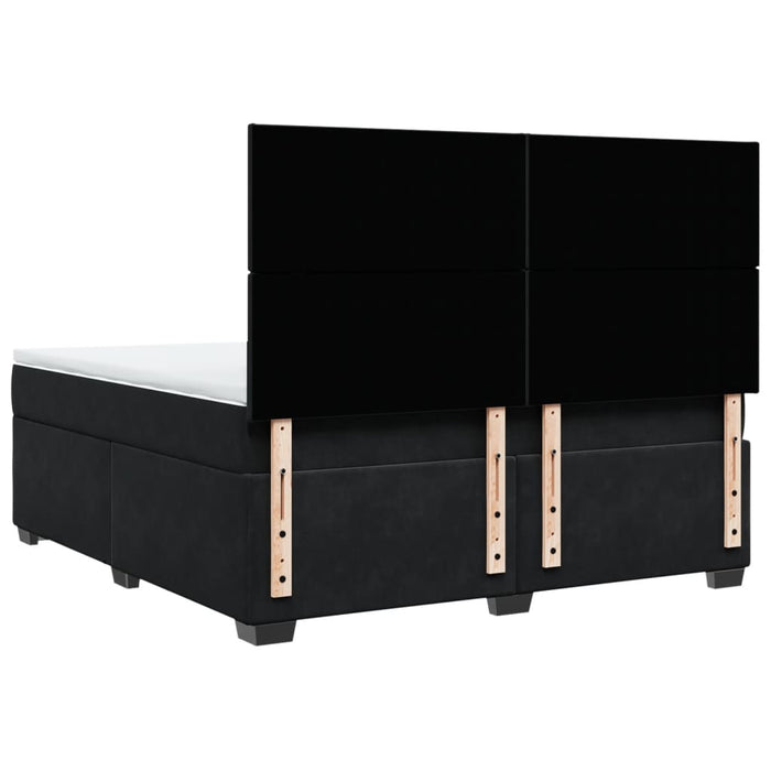 Pat box spring cu saltea, negru, 180x200 cm, catifea - WALTI WALTI