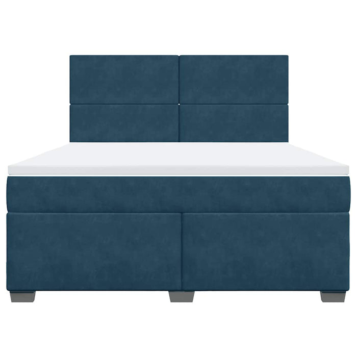 Pat box spring cu saltea, albastru, 180x200 cm, catifea - WALTI WALTI