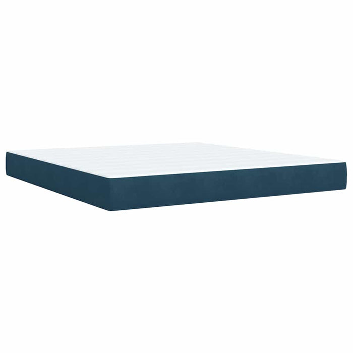 Pat box spring cu saltea, albastru, 180x200 cm, catifea - WALTI WALTI