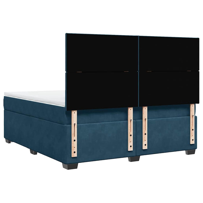 Pat box spring cu saltea, albastru, 180x200 cm, catifea - WALTI WALTI