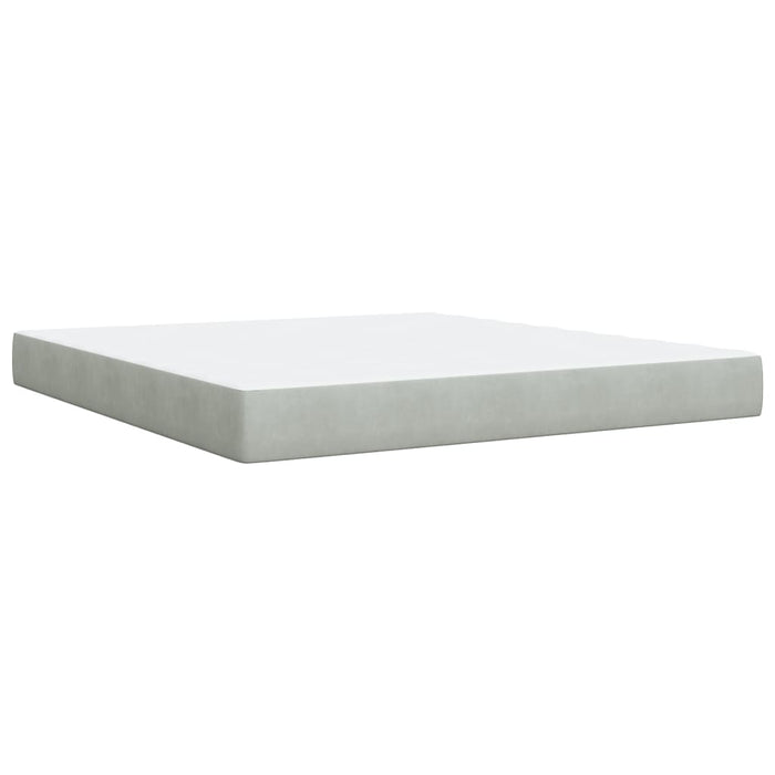 Pat box spring cu saltea, gri deschis, 180x200 cm, catifea - WALTI WALTI