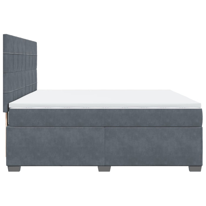 Pat box spring cu saltea, gri închis, 180x200 cm, catifea - WALTI WALTI
