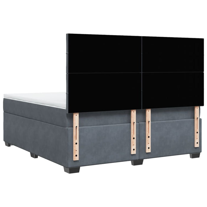 Pat box spring cu saltea, gri închis, 180x200 cm, catifea - WALTI WALTI