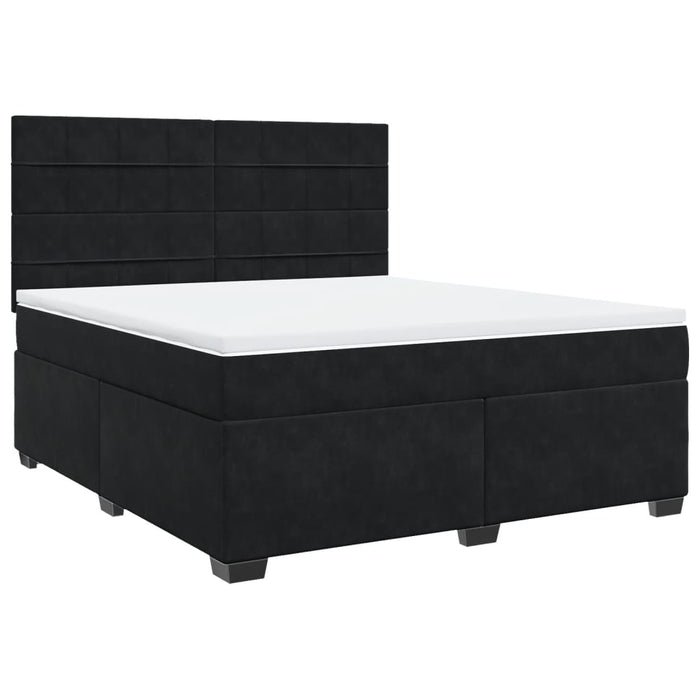 Pat box spring cu saltea, negru, 180x200 cm, catifea - WALTI WALTI