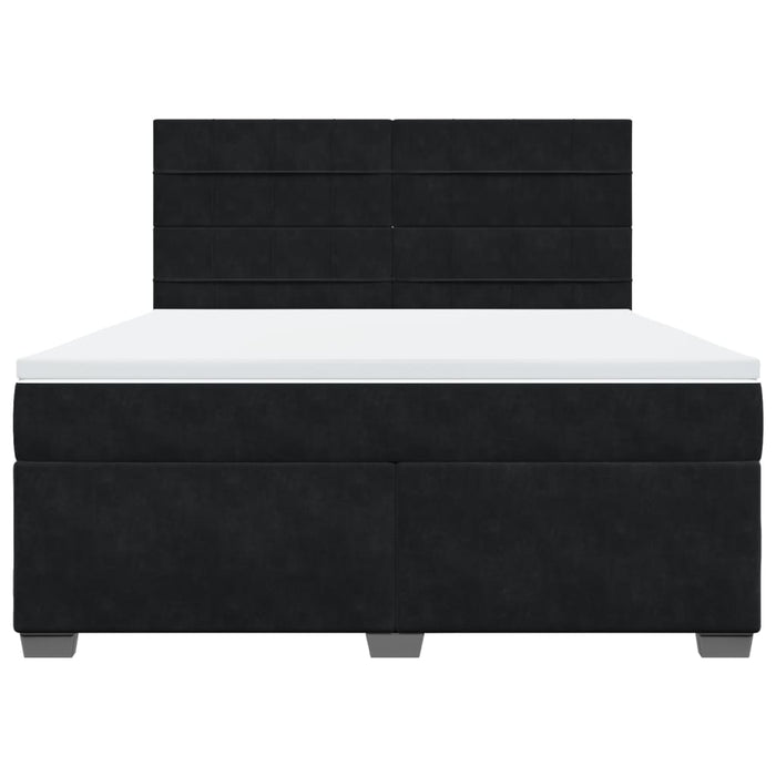 Pat box spring cu saltea, negru, 180x200 cm, catifea - WALTI WALTI