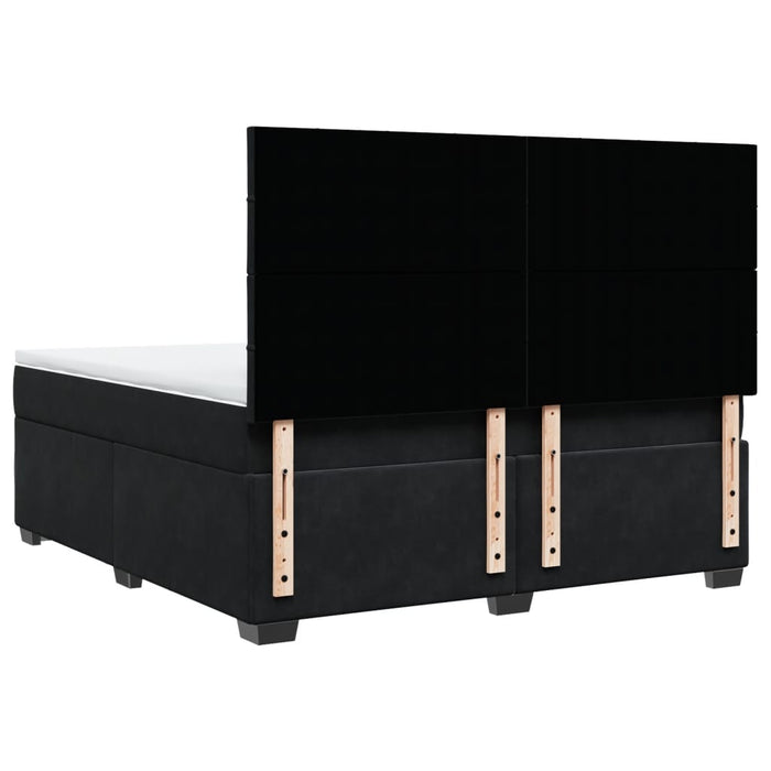 Pat box spring cu saltea, negru, 180x200 cm, catifea - WALTI WALTI