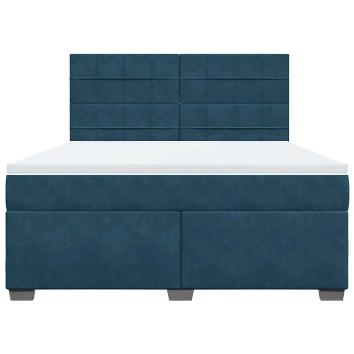 Pat box spring cu saltea, albastru, 180x200 cm, catifea - WALTI WALTI