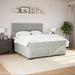 Pat box spring cu saltea, gri deschis, 180x200 cm, catifea - WALTI WALTI