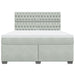 Pat box spring cu saltea, gri deschis, 180x200 cm, catifea - WALTI WALTI