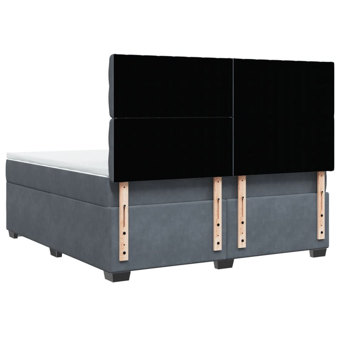 Pat box spring cu saltea, gri închis, 180x200 cm, catifea - WALTI WALTI