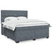 Pat box spring cu saltea, gri închis, 180x200 cm, catifea - WALTI WALTI