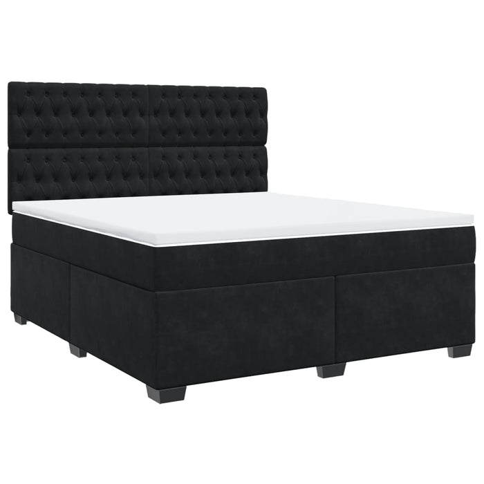 Pat box spring cu saltea, negru, 180x200 cm, catifea - WALTI WALTI